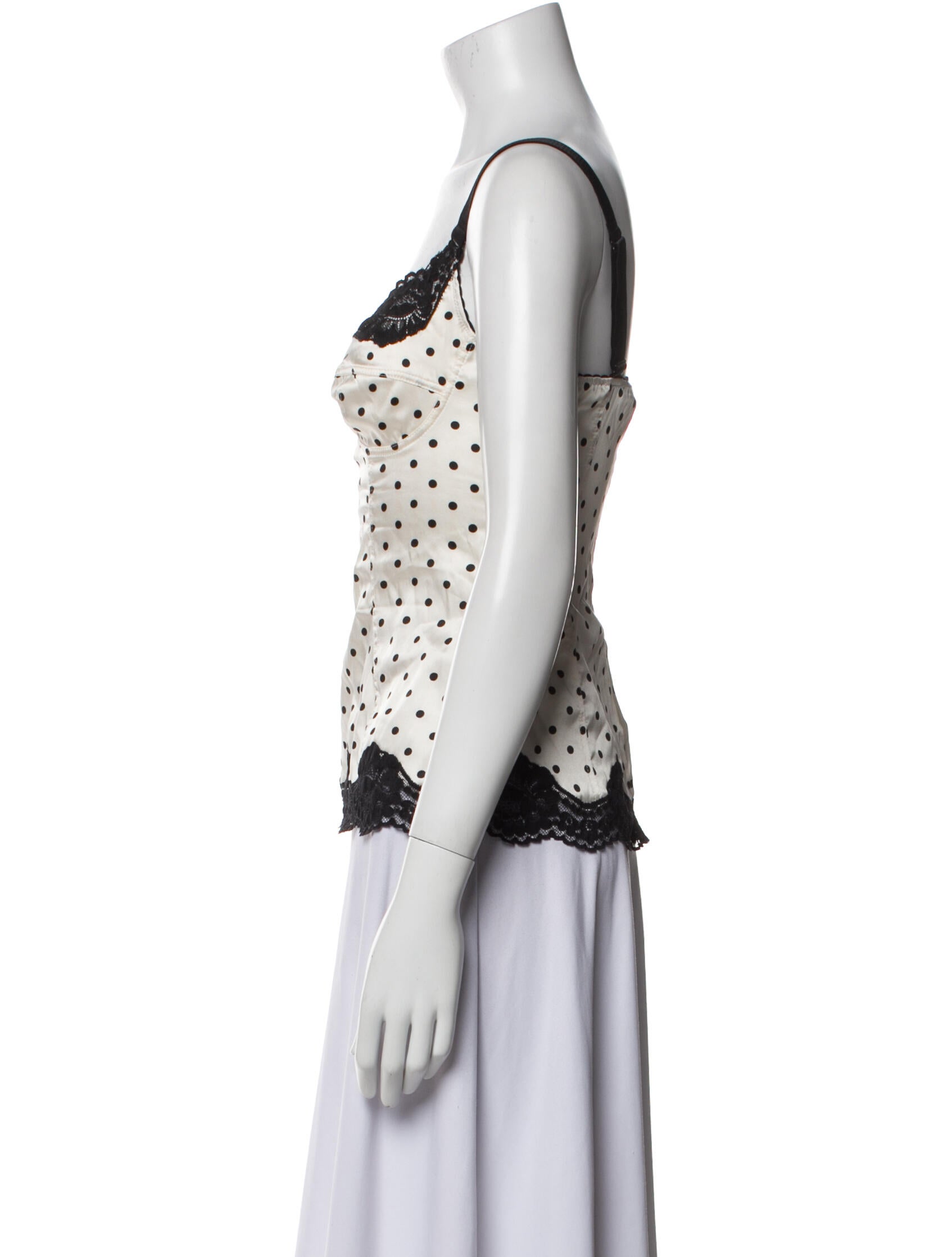 Dolce & Gabbana Silk Polka Dot Print Top