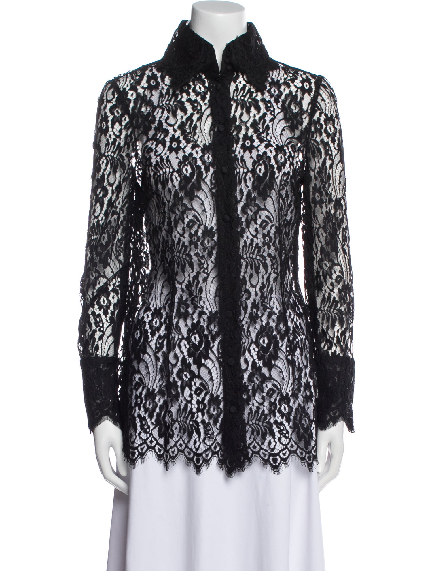 Dolce & Gabbana Lace Lace Pattern Button-Up Top