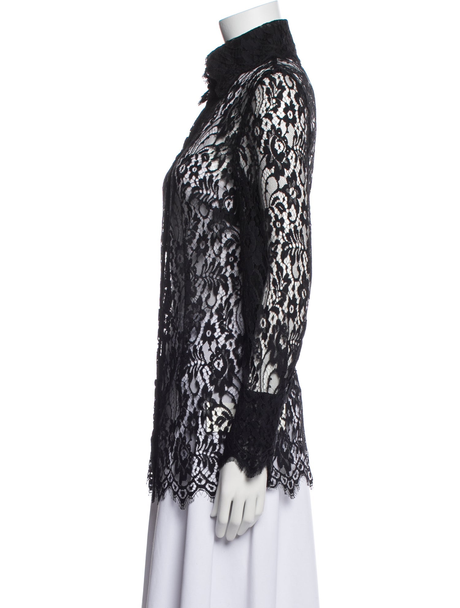 Dolce & Gabbana Lace Lace Pattern Button-Up Top