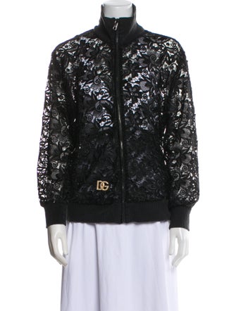 Dolce & Gabbana Lace Pattern Bomber Jacket