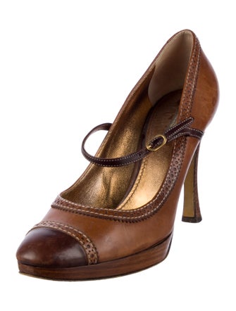 Dolce & Gabbana Leather Eyelet Trim Pumps