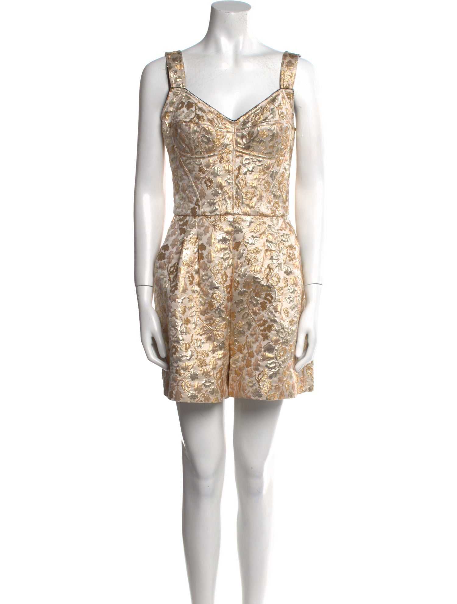 Dolce & Gabbana Printed Square Neckline Romper