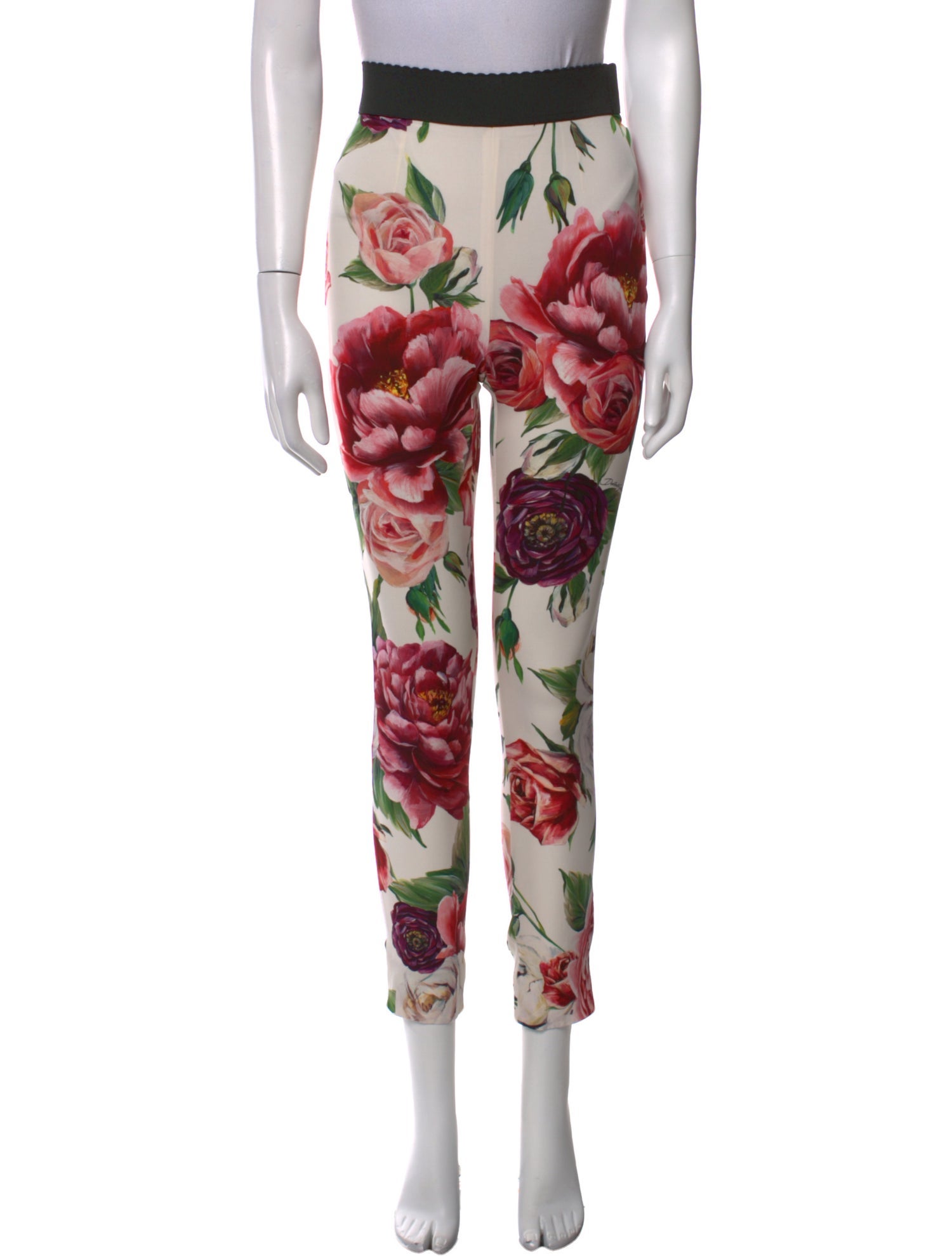 Dolce & Gabbana Silk Skinny Leg Pants