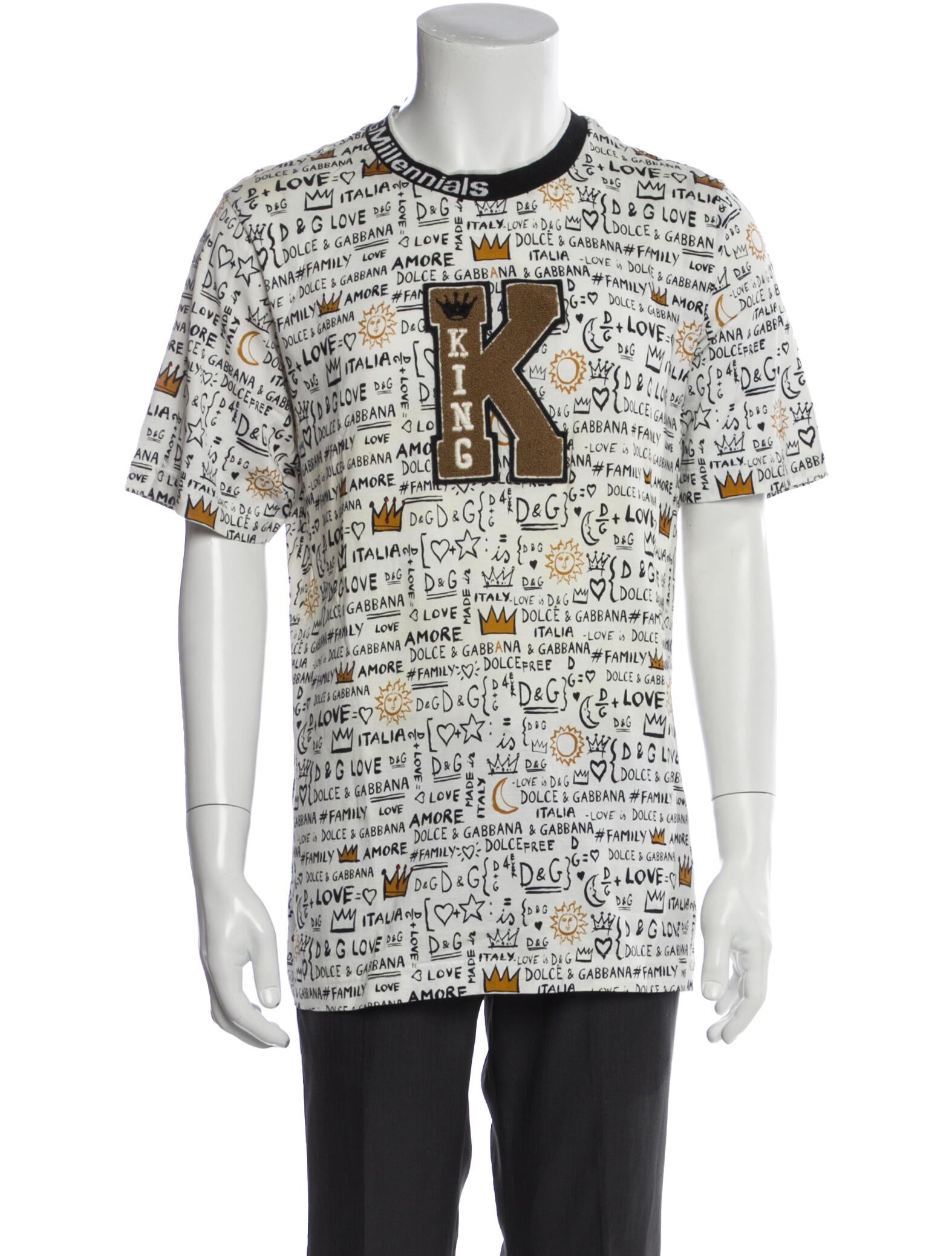 Dolce & Gabbana Printed Crew Neck T-Shirt