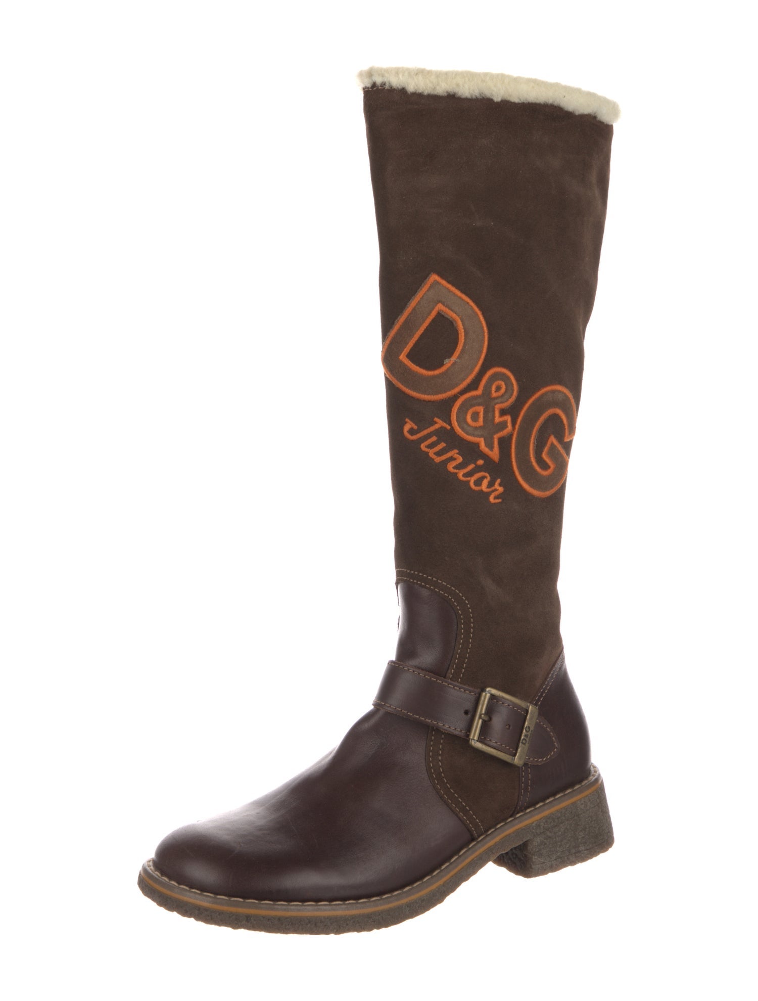 Dolce & Gabbana Leather Patterned Riding Boots