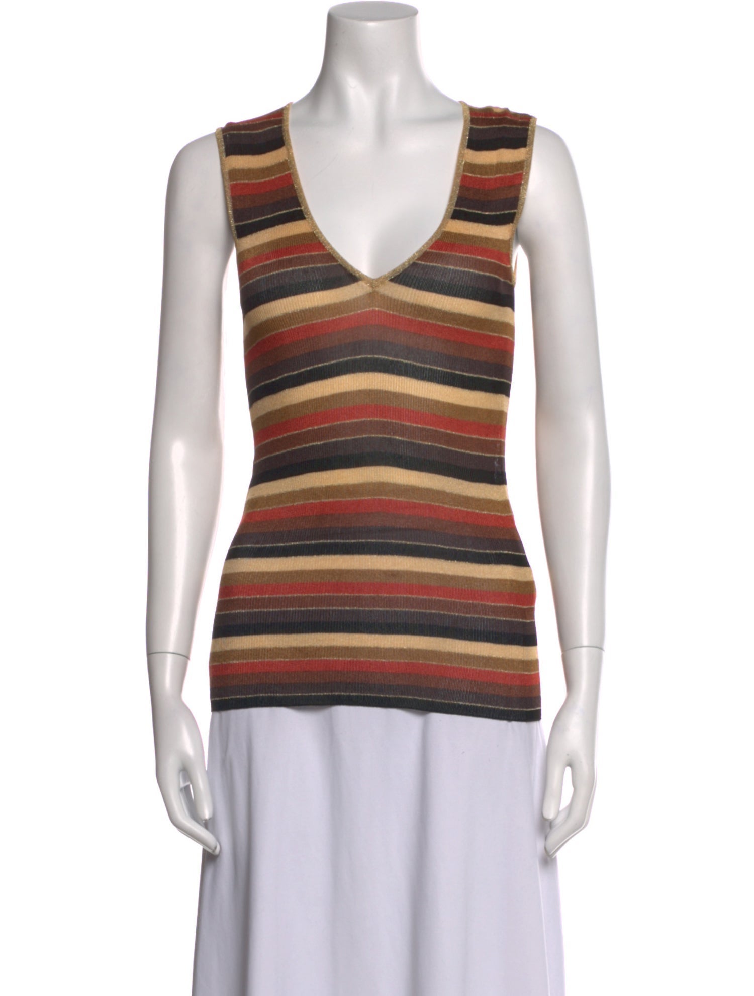 Dolce & Gabbana Striped V-Neck Top