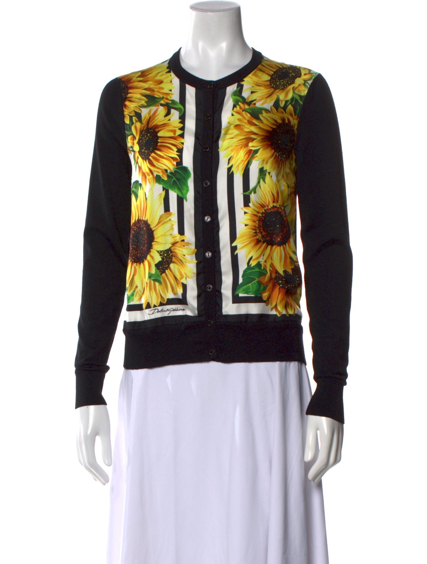 Dolce & Gabbana Virgin Wool Floral Print Sweater