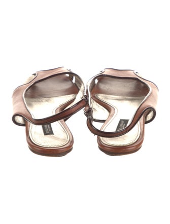 Dolce & Gabbana Leather Animal Print Slingback Flats