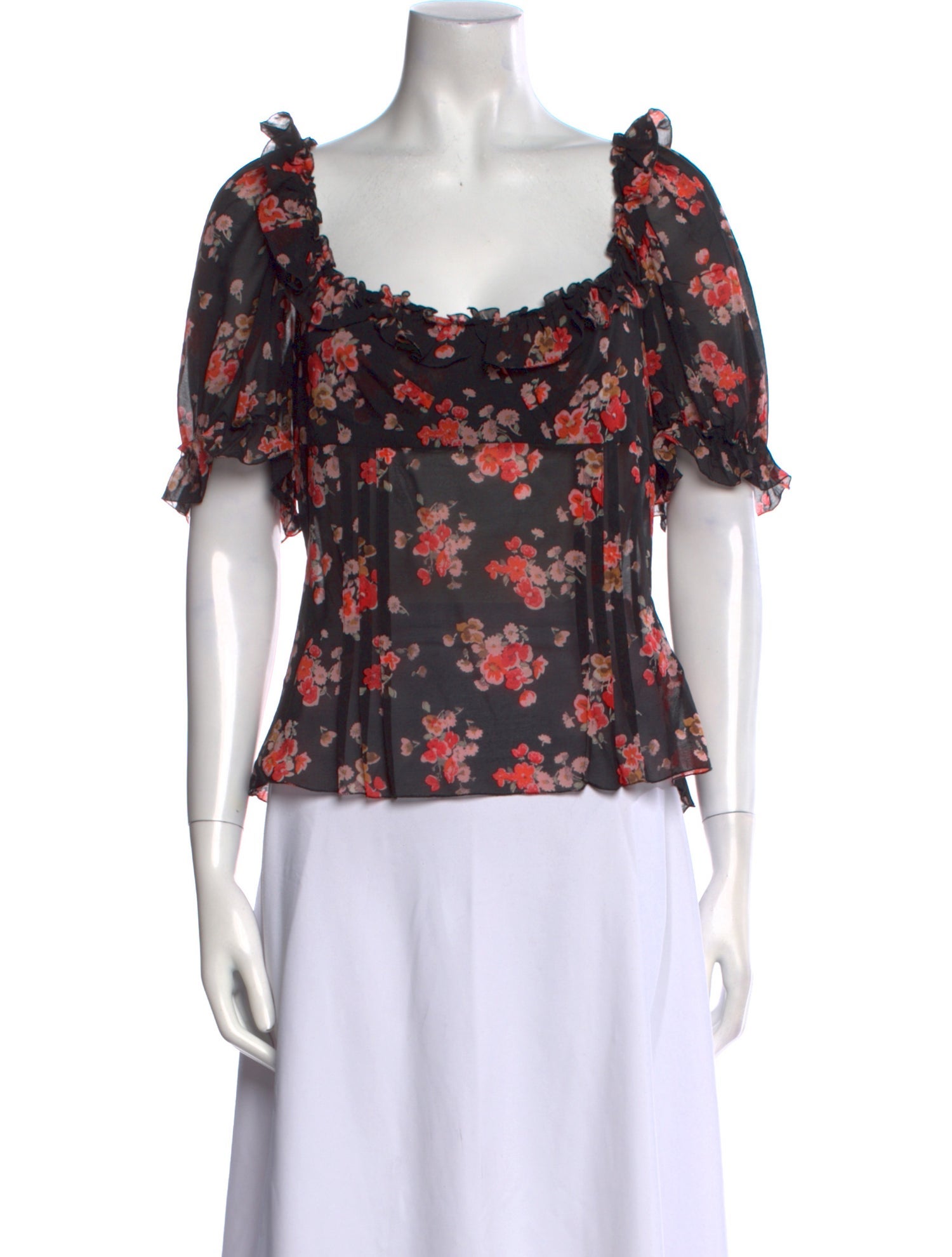 D&G Silk Floral Print Blouse