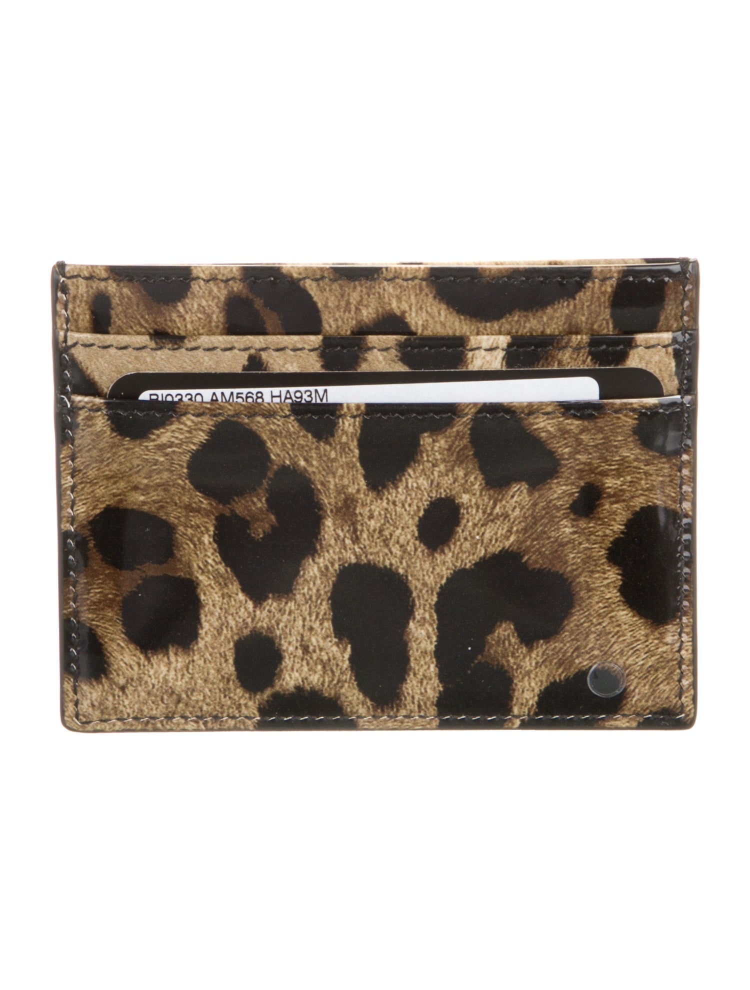 Dolce & Gabbana Patent Leather Animal Print Compact Wallet