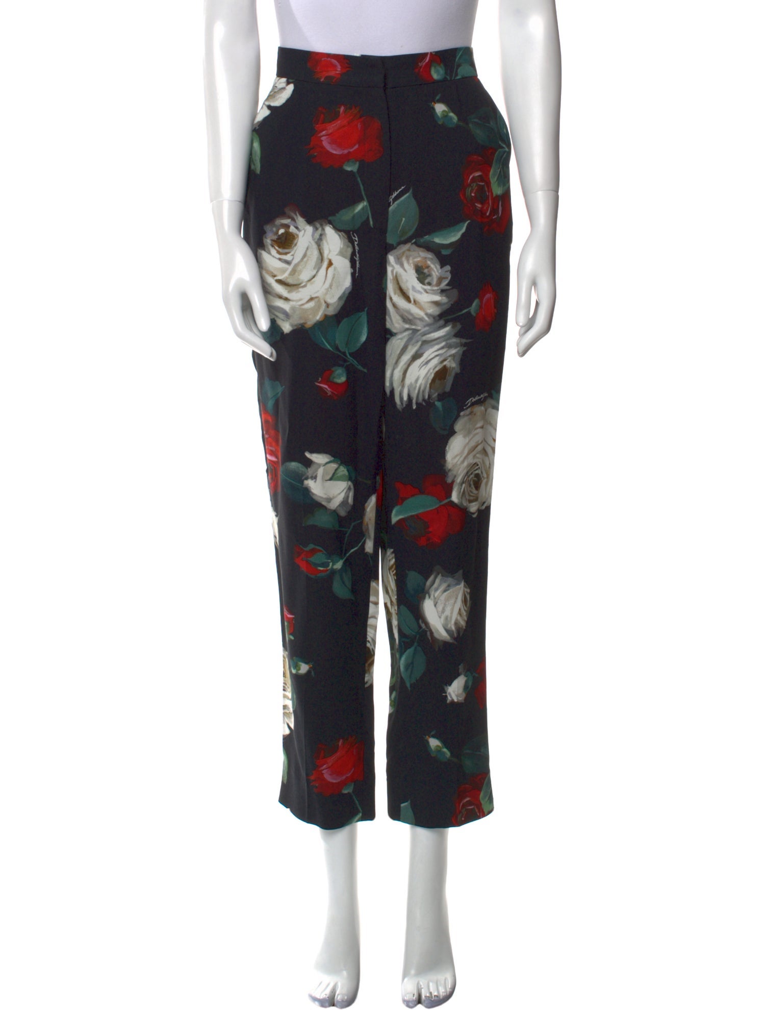 Dolce & Gabbana Floral Print Straight Leg Pants
