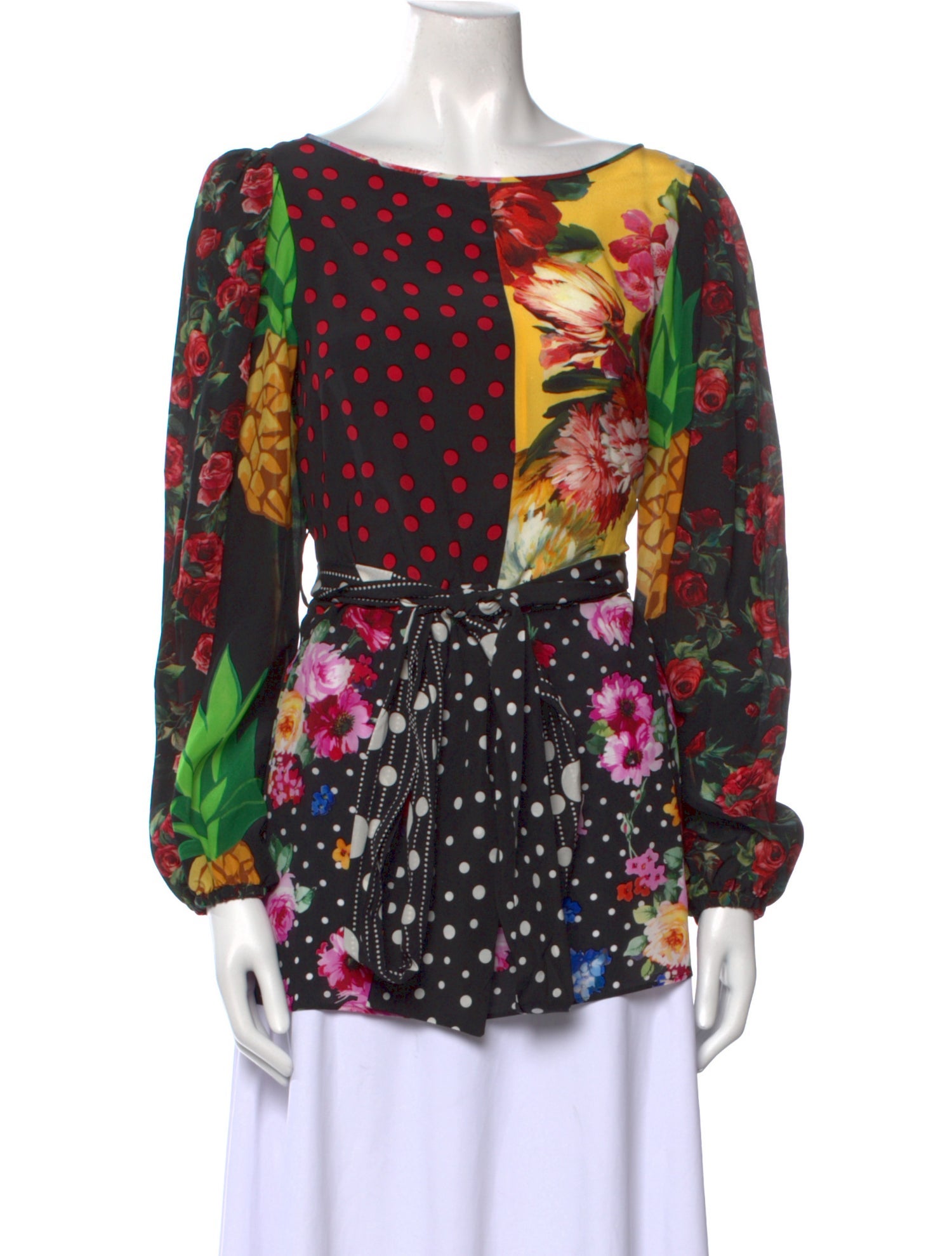 Dolce & Gabbana Silk Floral Print Blouse