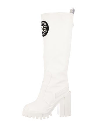 Dolce & Gabbana Leather Rain Boots
