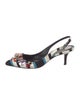 Dolce & Gabbana Floral Print Crystal Embellishments Slingback Pumps