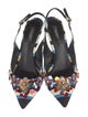 Dolce & Gabbana Floral Print Crystal Embellishments Slingback Pumps