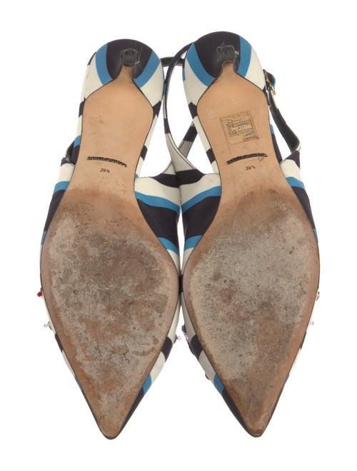 Dolce & Gabbana Floral Print Crystal Embellishments Slingback Pumps