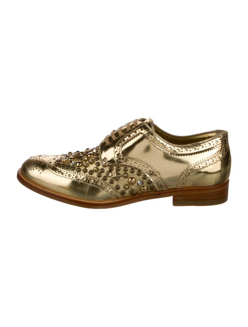 Dolce & Gabbana Leather Animal Print Oxfords