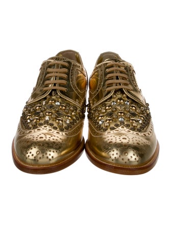 Dolce & Gabbana Leather Animal Print Oxfords