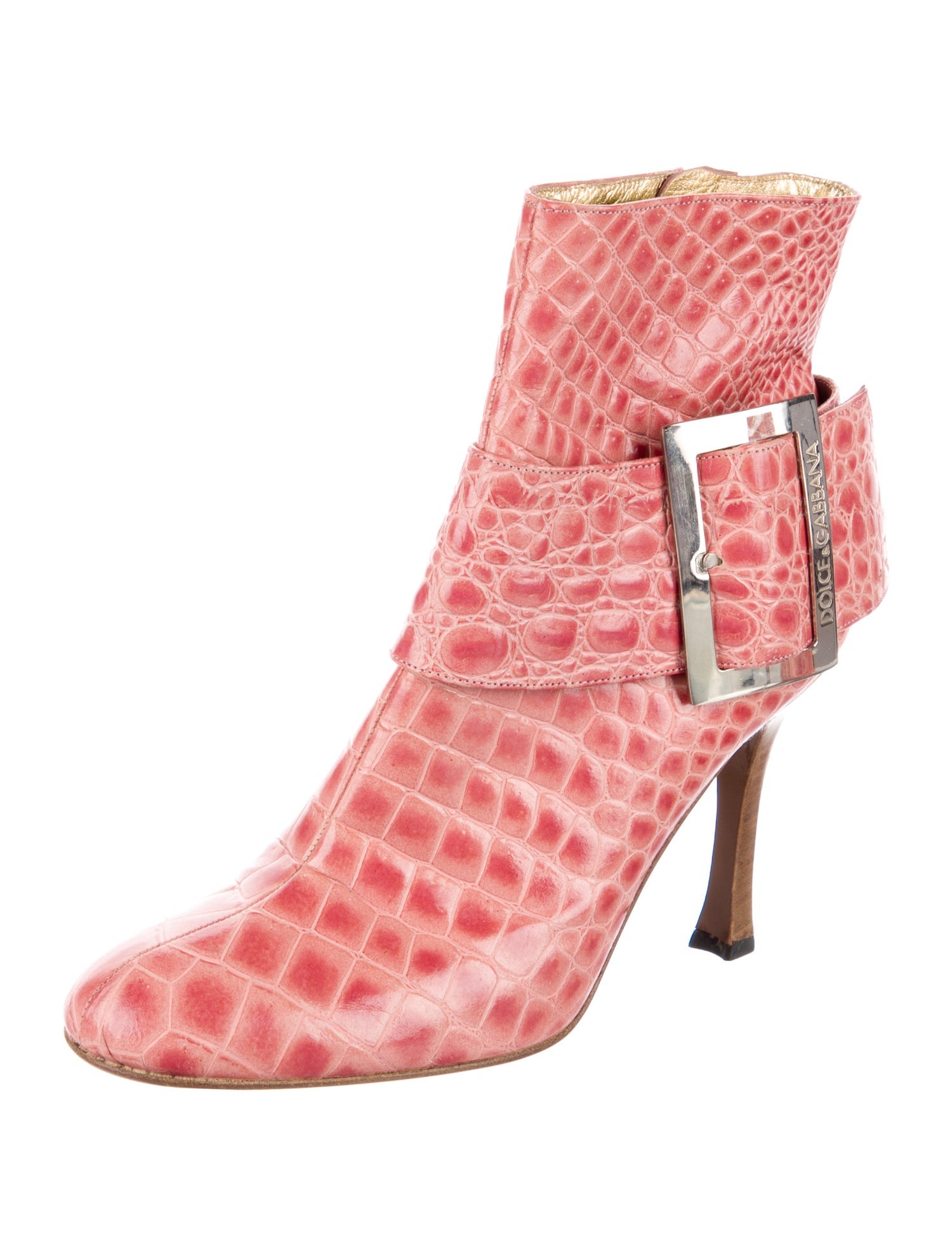 Dolce & Gabbana Vintage Embossed Leather Boots