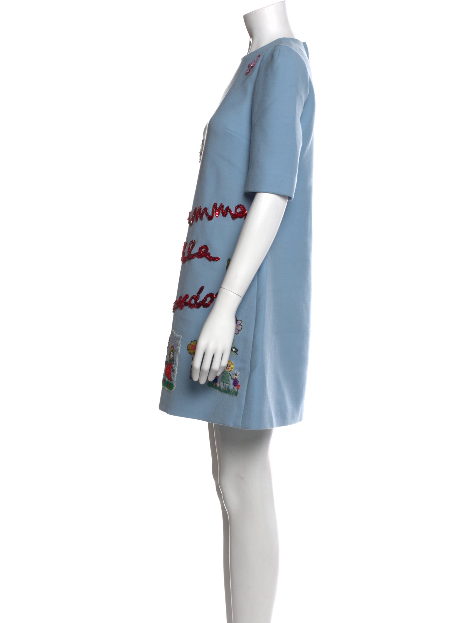 Dolce & Gabbana Virgin Wool Mini Dress