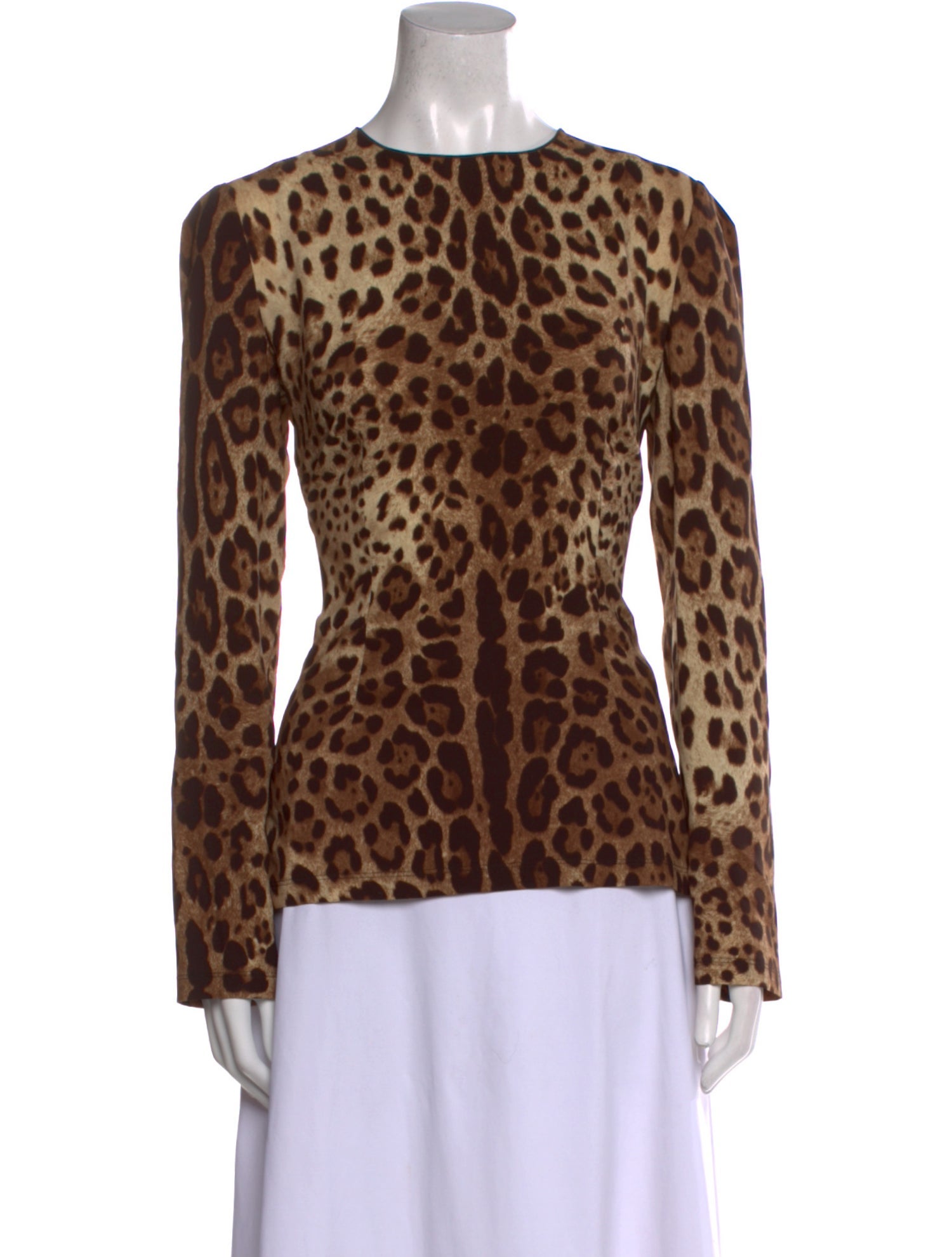 Dolce & Gabbana Animal Print Crew Neck Top