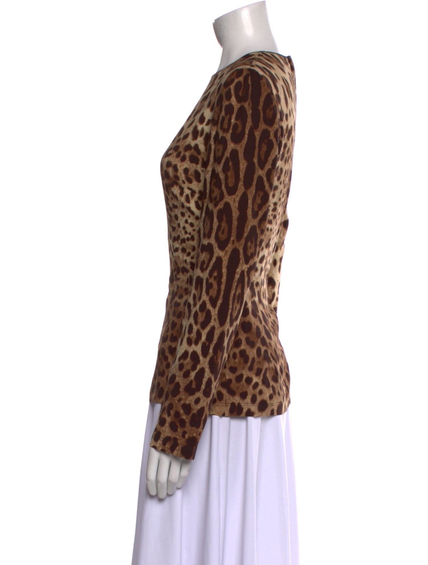 Dolce & Gabbana Animal Print Crew Neck Top