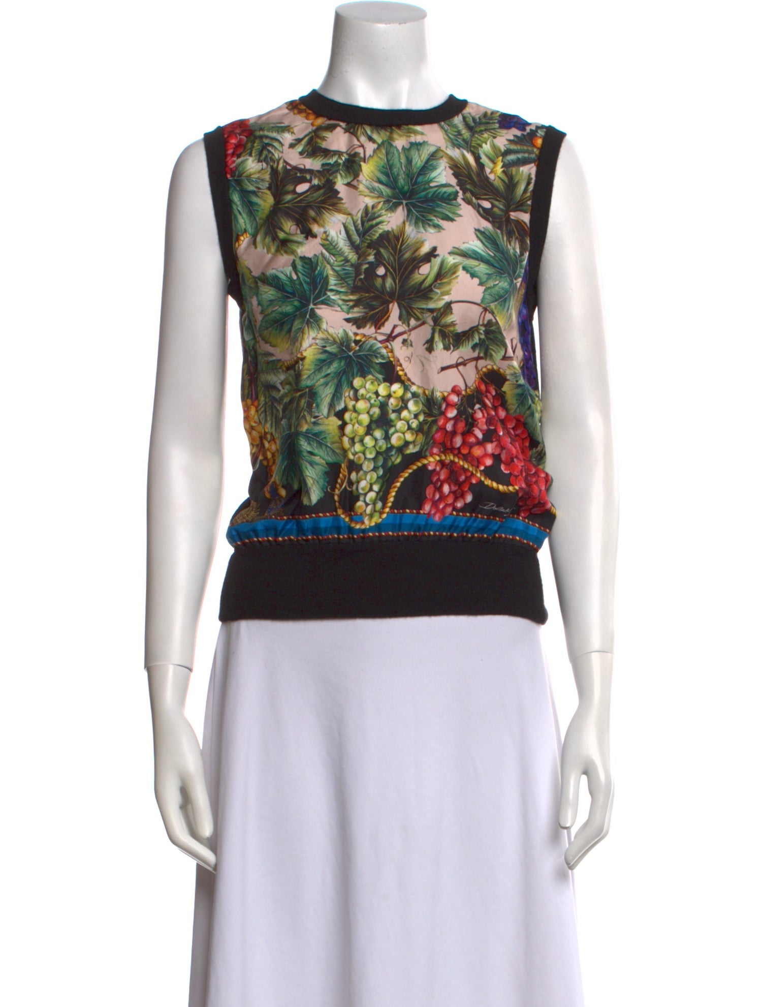 Dolce & Gabbana Cashmere Floral Print Top