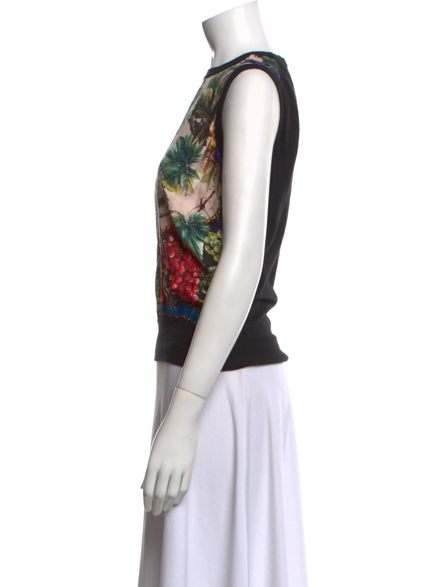 Dolce & Gabbana Cashmere Floral Print Top