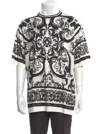 Dolce & Gabbana Majolica Print Crew Neck T-Shirt w/ Tags