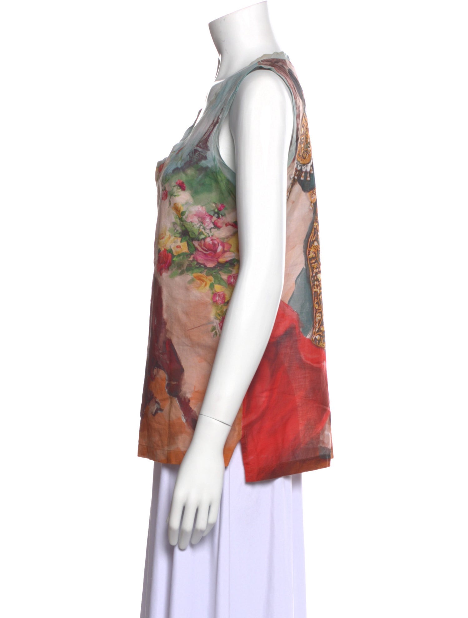 Dolce & Gabbana Printed Scoop Neck Top