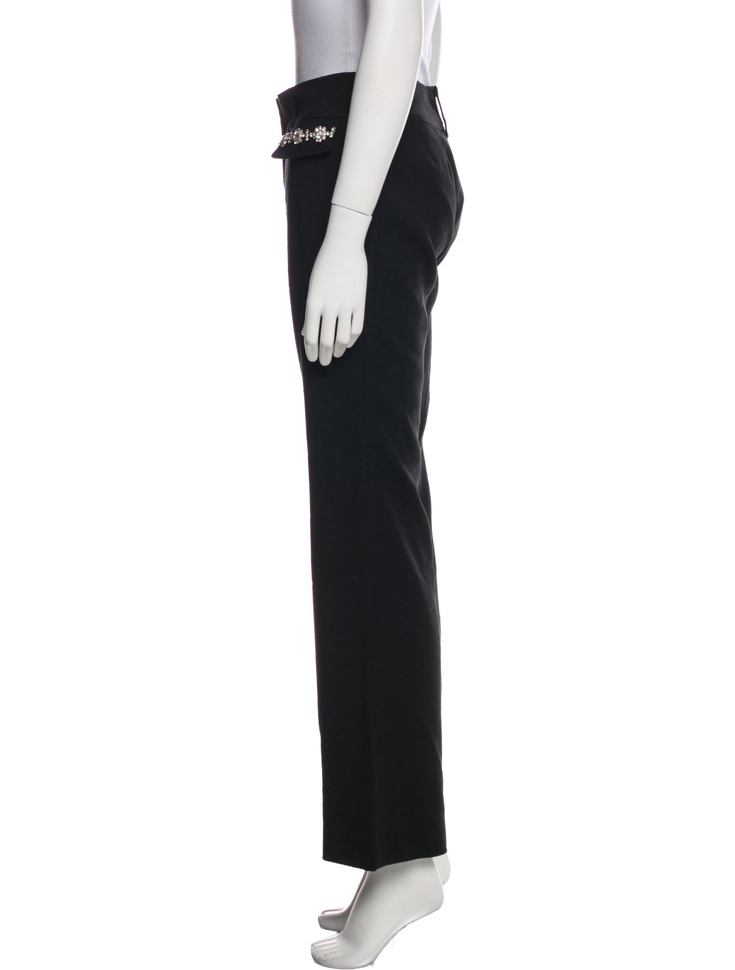 Dolce & Gabbana Virgin Wool Wide Leg Pants