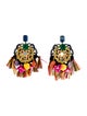 Dolce & Gabbana Crystal, Enamel & Fabric Tassel Drop Earrings