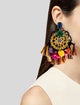 Dolce & Gabbana Crystal, Enamel & Fabric Tassel Drop Earrings