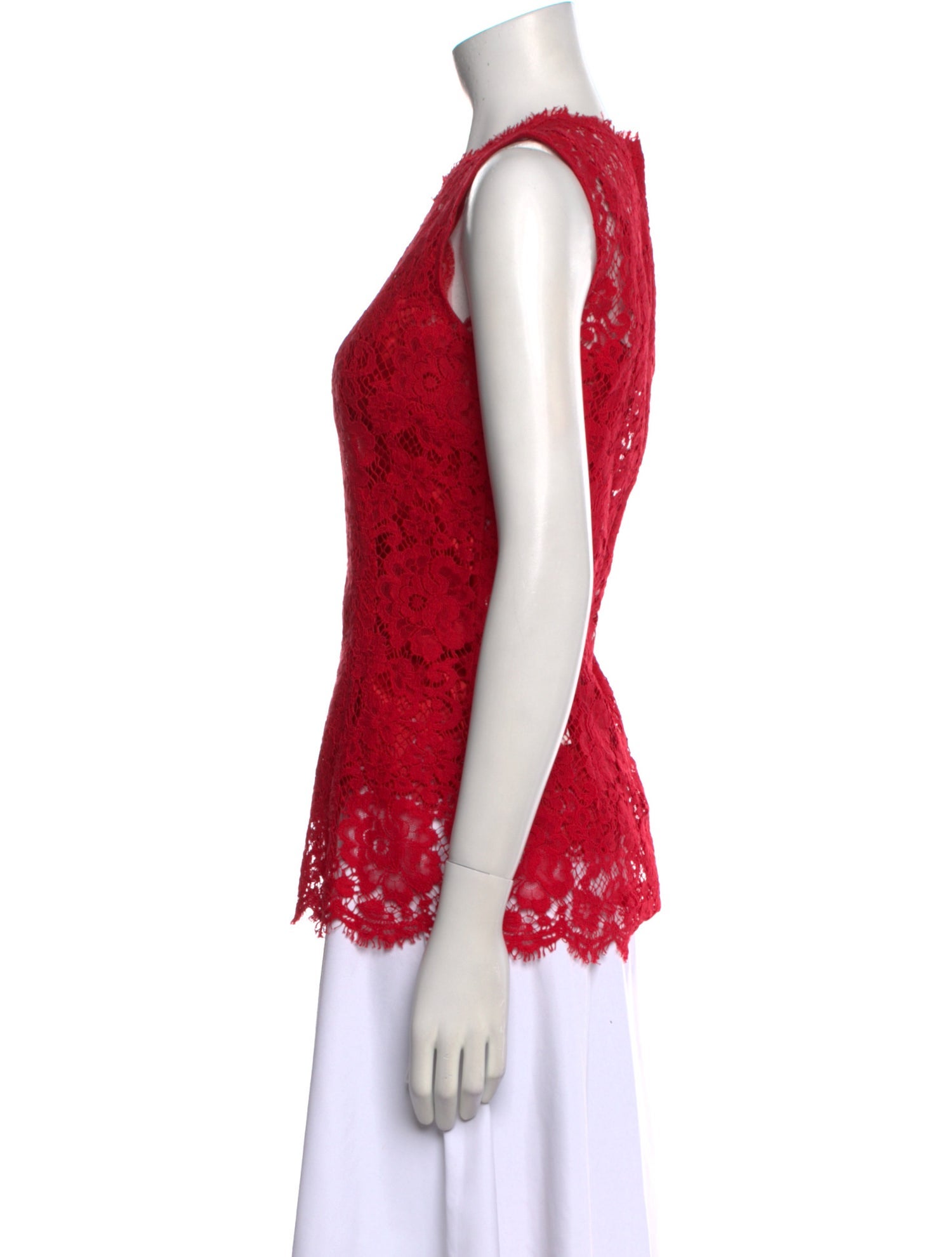 Dolce & Gabbana Lace Pattern Crew Neck Top