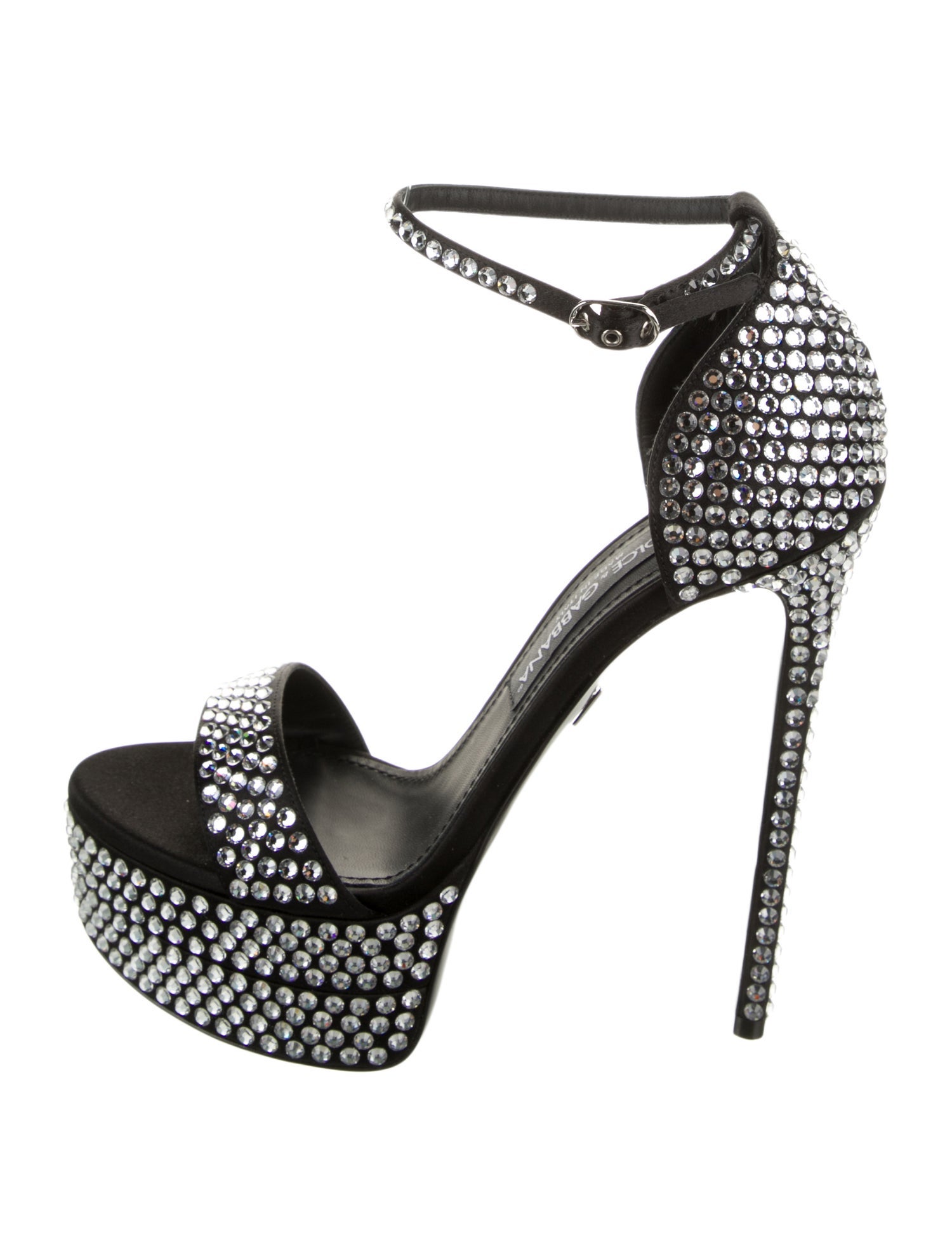 Dolce & Gabbana Satin Crystal Embellishments D'Orsay Pumps