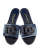 Dolce & Gabbana Denim Colorblock Pattern Slides