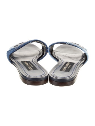 Dolce & Gabbana Denim Colorblock Pattern Slides