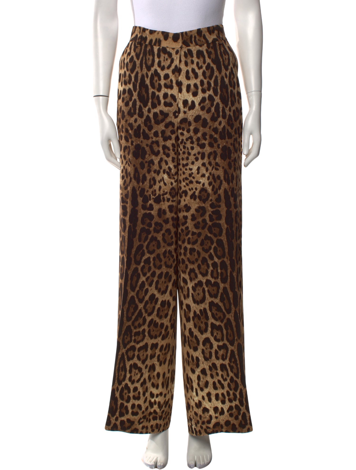 Dolce & Gabbana Animal Print Wide Leg Pants