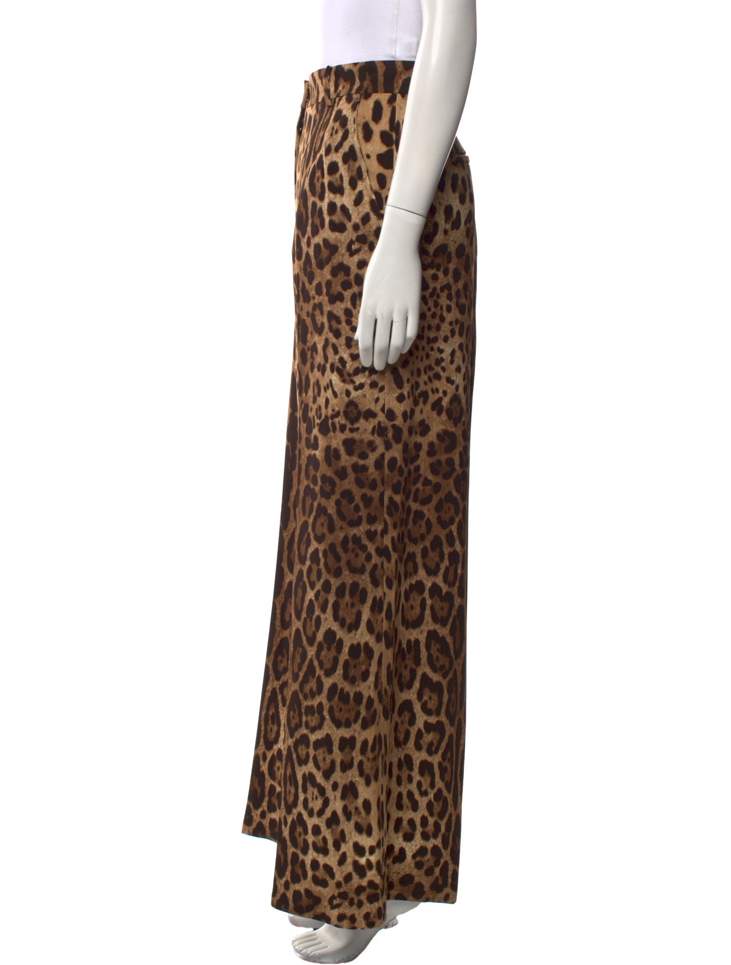 Dolce & Gabbana Animal Print Wide Leg Pants