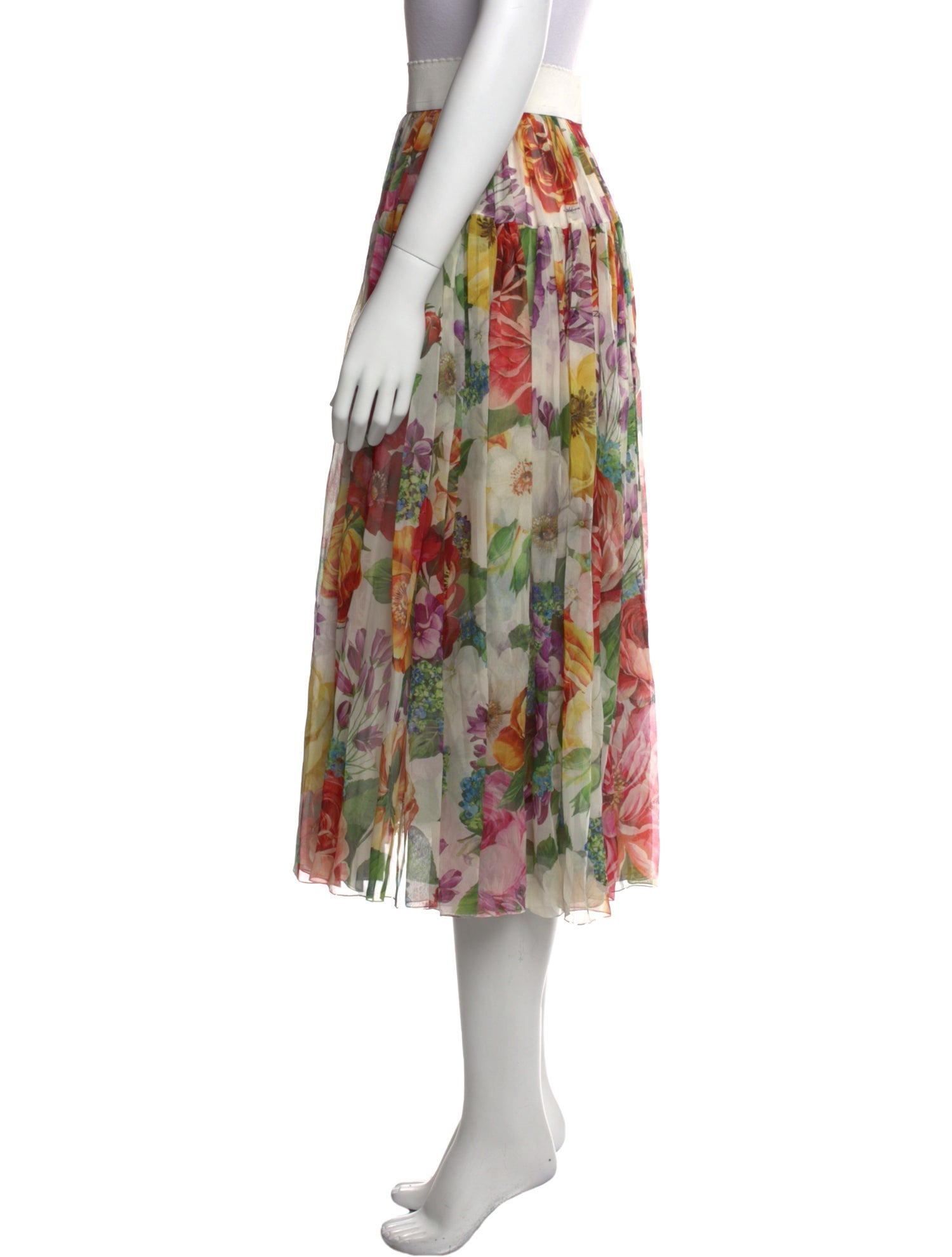 Dolce & Gabbana Silk Midi Length Skirt