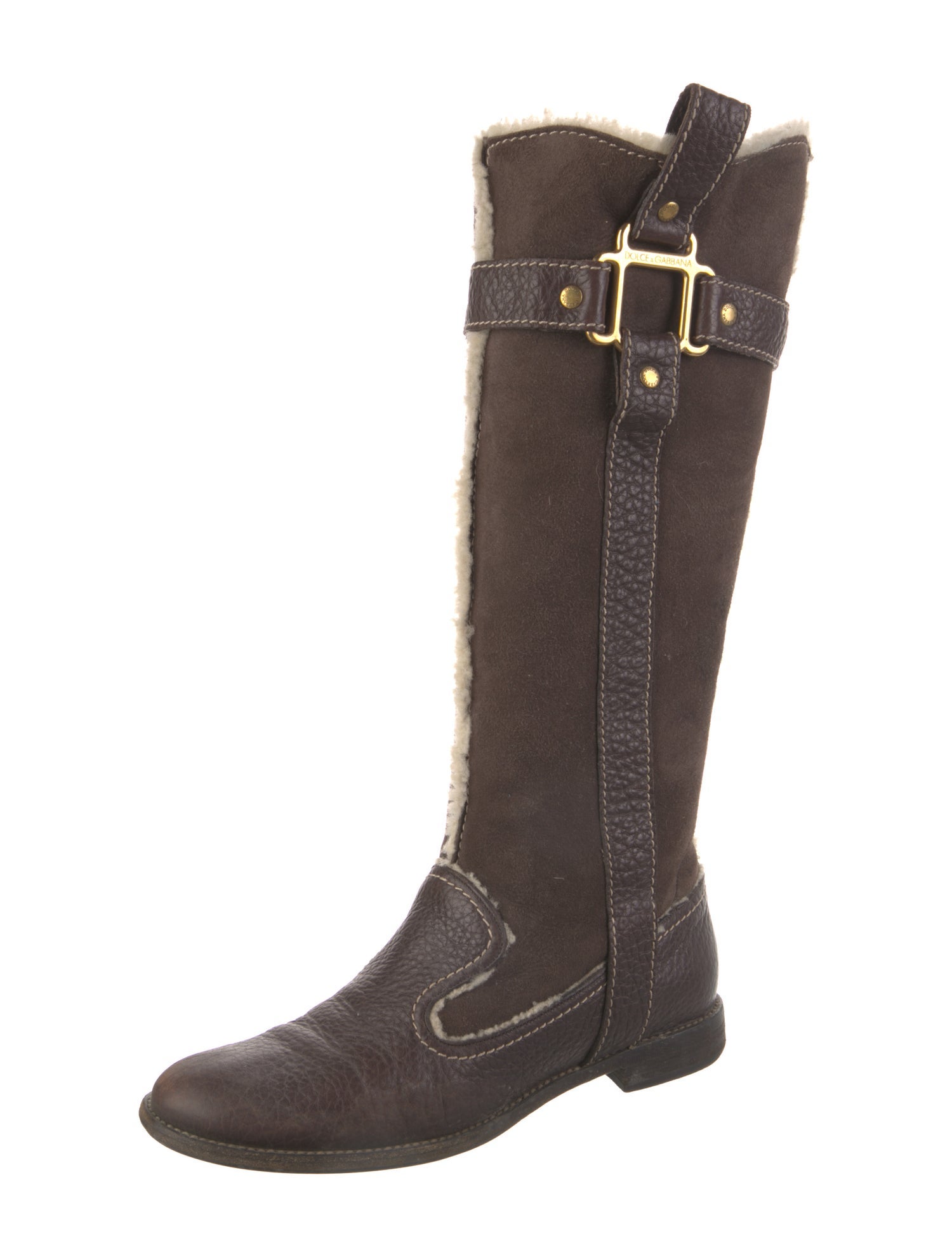 Dolce & Gabbana Suede Riding Boots