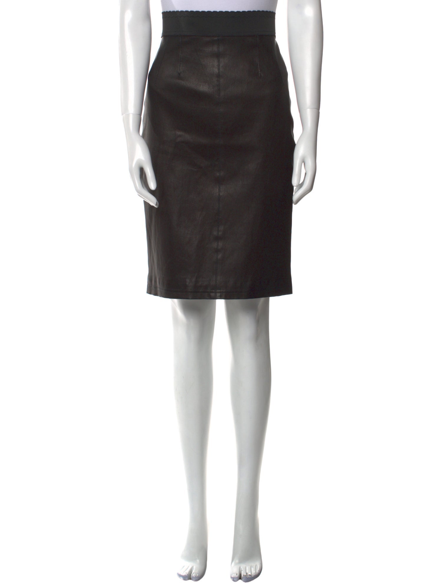 Dolce & Gabbana Leather Knee-Length Skirt