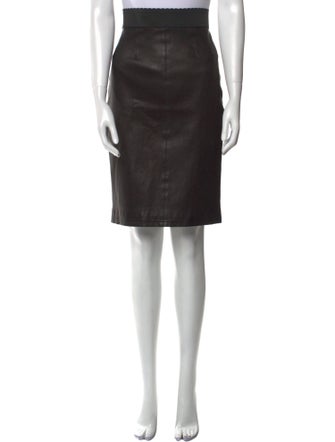 Dolce & Gabbana Leather Knee-Length Skirt