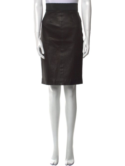 Dolce & Gabbana Leather Knee-Length Skirt