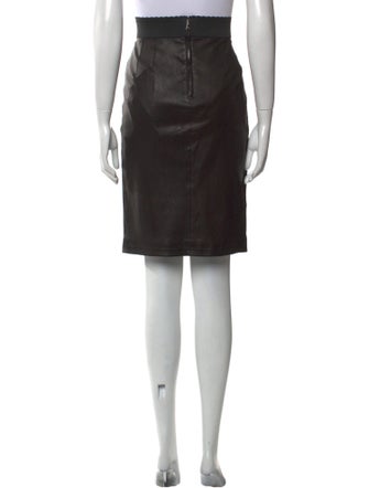 Dolce & Gabbana Leather Knee-Length Skirt