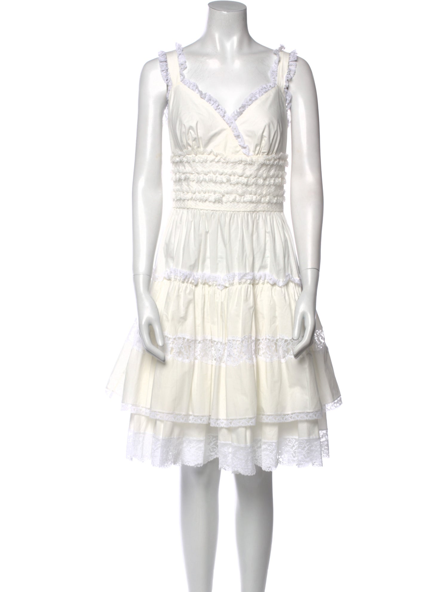 Dolce & Gabbana V-Neck Knee-Length Dress