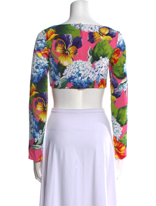 Dolce & Gabbana Floral Print Scoop Neck Crop Top