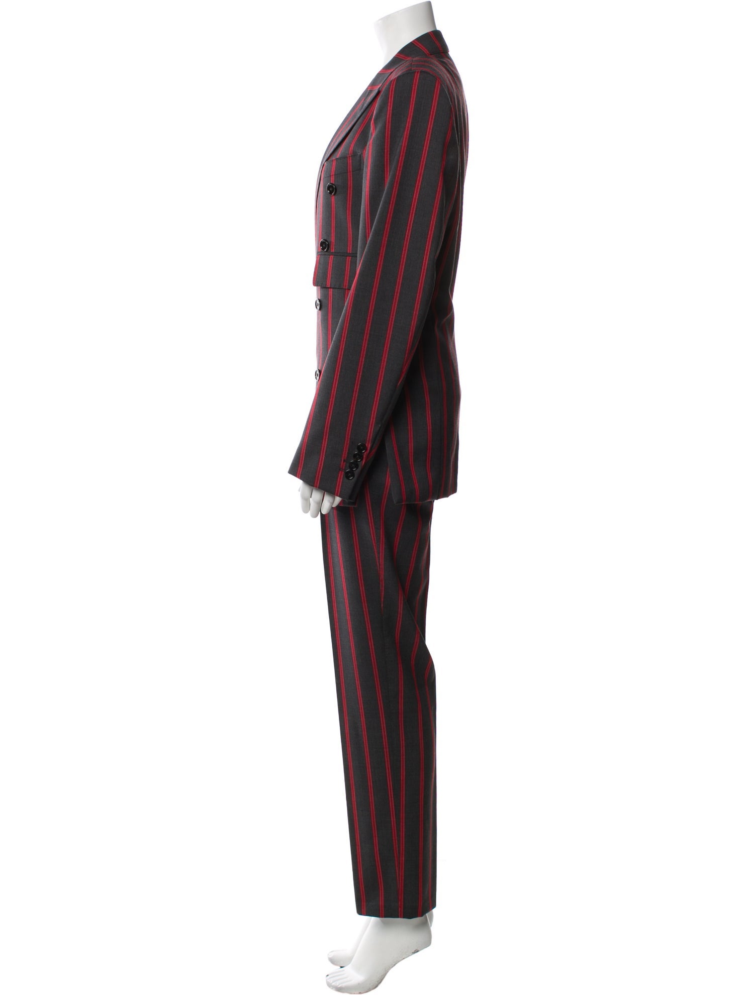 Dolce & Gabbana Virgin Wool Striped Pantsuit