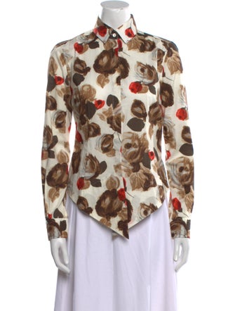 Dolce & Gabbana Printed Long Sleeve Button-Up Top
