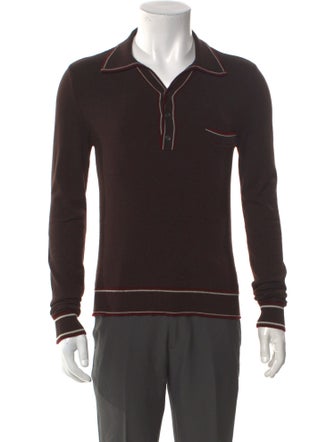 Dolce & Gabbana Virgin Wool Striped Polo Sweater